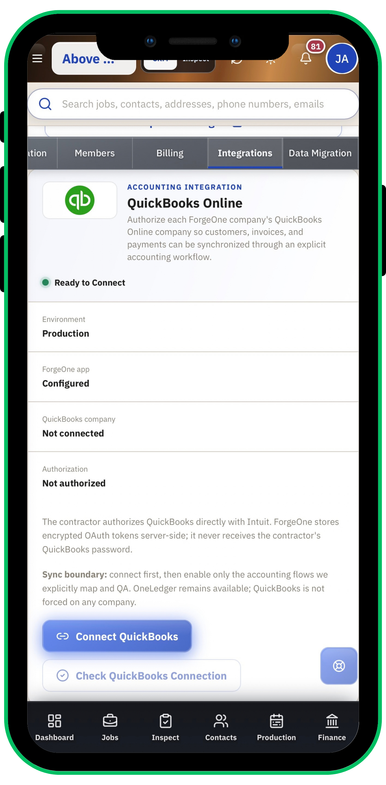 Build the invoice on the job